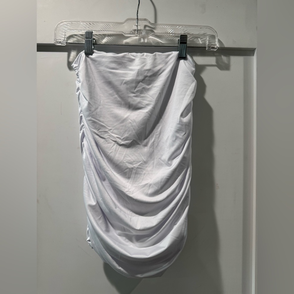 White Ruched Tube Top - Picture 4 of 4